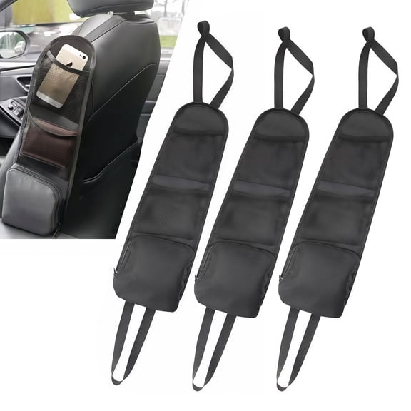 3PCS Automotive Storage Pouches - Vehicle Seat Backside Organizers Kit