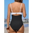 thumbnail image 2 of One Piece Swimsuit for Women Bathing Suits Twist Front Cutout Adjustable Straps Ruched Swimwear L, Dark Purple, 2 of 8