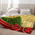 thumbnail image 2 of Christmas Fleece Throw Blanket Couch Sofa Bed Green Red Gold Christmas Tree Blanket Xmas Holiday Throw Blanket Soft Lightweight Fuzzy Plush Decorative Blankets and Throws 50x60, 2 of 6