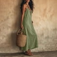 thumbnail image 5 of zbxnLI Women's Maxi Dress Spaghetti Strap Casual Loose Long Dresses with Pockets Summer Beach Vacation Sundress, 5 of 7