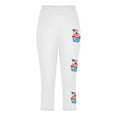 thumbnail image 5 of ZACPNCV Girls Capri Leggings Independence Day Print High Waist Kids Leggings Athletic Sports Workout Dance Tights Cropped Pants White 10-11 Years, 5 of 9