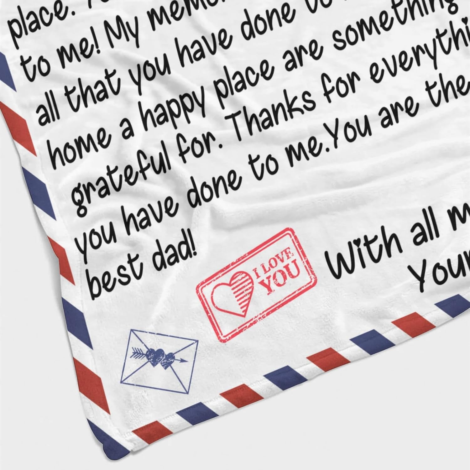 Dad Gift Blanket, Dad Blanket from Daughter, Dad Gifts from Son Daughter, Birthday Gifts for Dad, Father''s Gifts for Dad, Gifts for Dad, Postcard Letter Blanket for Dad-60*80