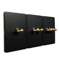 thumbnail image 4 of 86 Type Stainless Steel Panel Wall Toggle Light Switch Brass Rod 1Way 2Way 4 Gang, 4 of 6