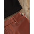 thumbnail image 6 of hirigin 2 Pieces Girls Suit Set, Solid Color Round Neck Sleeveless Ribbed Tops+ Leather Skirt for Summer, 6 Months-5 Years, 6 of 9