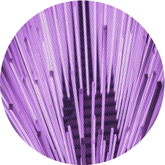 Ahgly Company Machine Washable Indoor Round Transitional Violet Purple Area Rugs, 5' Round