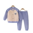 thumbnail image 2 of KYAIGUO 3-6 Months Baby Crewneck Sweatshirt + Pants 2PCS Pajama Outfits Baby Boys Toddler Winter Warm Sweatshirts Tops Pants 2-Piece Outfits, 2 of 9