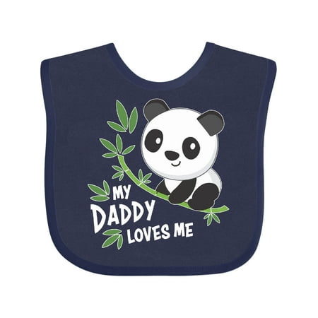 

Inktastic My Daddy Loves Me- Cute Panda Gift Baby Boy or Baby Girl Bib