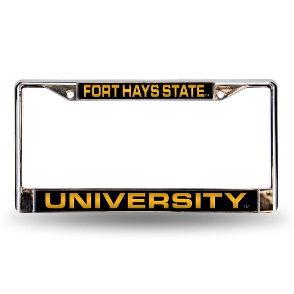 Fort-Hays-St-Tiger's Chrome Metal License Plate Frame Holder