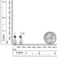 thumbnail image 2 of Gem Stone King 925 Sterling Silver and 10K Yellow Gold Pear Shape Sky Blue Aquamarine London Blue Topaz and White Lab Grown Diamond Dangle Earrings for Women (2.57 Cttw, Pear Shape 8X6MM), 2 of 4