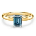 thumbnail image 3 of Gem Stone King 10K Two Tone Gold Persian Blue Moissanite Engagement Ring for Women | 0.58 Cttw | Octagon 6X4MM | Gemstone Birthstone | Size 6, 3 of 6