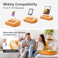 thumbnail image 3 of Puf ergonov con soporte de almohada para tabletas, diseño de regazo, con tazón para aperitivos, color naranja, 3 of 9