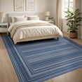 thumbnail image 3 of ODIKA 8'x10' Washable Area Rug Pinstripe Lines Bordered Edges Abstract Geometric Striped Minimalist Refined for Living Room, Under Sectional, Family , Durable, Non-Slip, 3 of 7