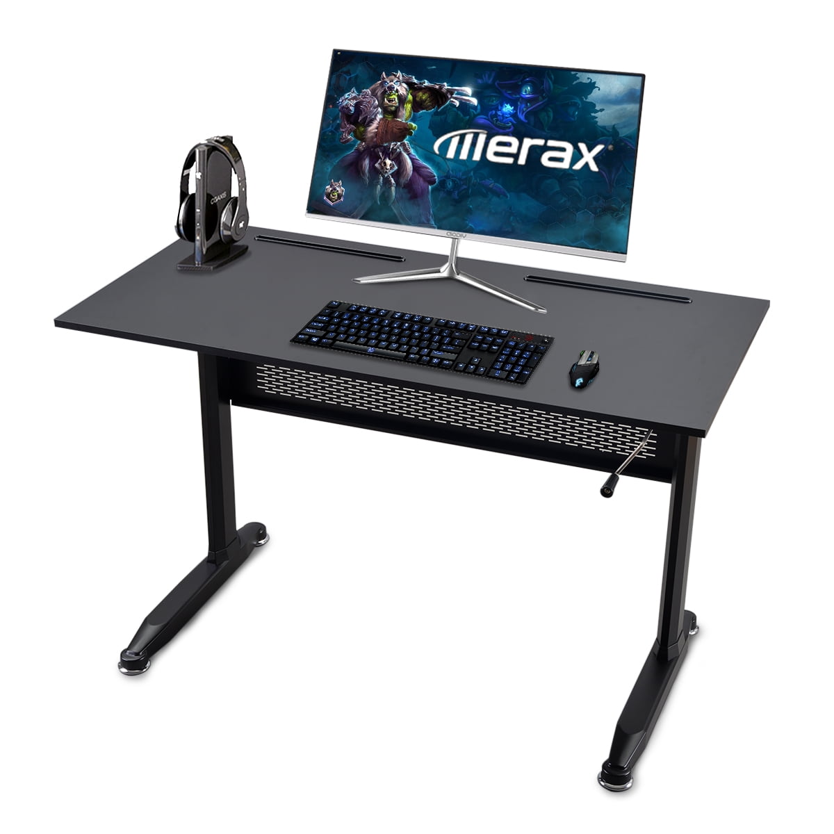 Kepooman Modern Height Adjustable Standing Desk with Crank Handle for Home Office, 47.2"L x 23.6"W x 28.7-44.5"H, Black Kepooman Modern Height Adjustable Standing Desk with Crank Handle for Home Office, 47.2"L x 23.6"W x 28.7-44.5"H, Black