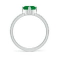 thumbnail image 2 of ANGARA Natural 3-Prong-Set Heart 1.2 ct Emerald Ring With Diamond Accents in Sterling Silver for Women (Size-7mm) | May Birthstone, Birthday, Anniversary, Jewelry Gift for Women | Natural Emerald Ring, 2 of 9