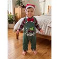 thumbnail image 3 of Cjfdfy Newborn Baby Boy Christmas Fall Outfit Plaid Bow Long Sleeve Romper Overalls Pants And Santa Hat Infant Cute My 1St Christmas Fall Winter Clothes 0-18M, 3 of 9