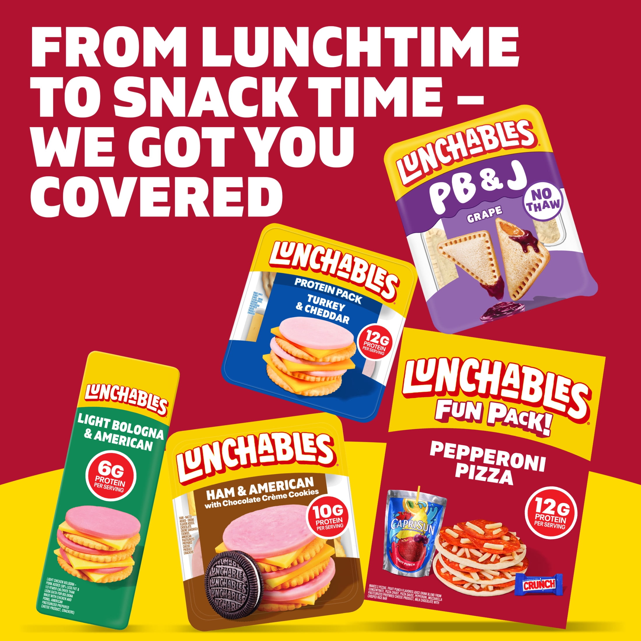 Lunchables Pepperoni Pizza with Capri Sun Fruit Punch and Crunch Bar Fun Pack, 4.7 oz & 6 fl oz Package