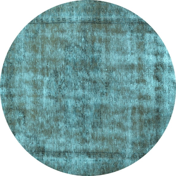 Ahgly Company Indoor Round Persian Light Blue Traditional Area Rugs, 7' Round