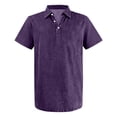 thumbnail image 4 of HAJWOH Men's Polo Shirts with Collar Short Sleeve Distressed Washed Cotton T-Shirts Button Casual 2026 Summer Tee Tops Clothing, 4 of 4