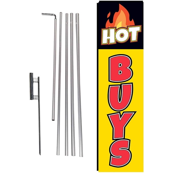 Hot Buys Sale Outdoor Advertising Rectangle Feather Banner Swooper Flag Sign with Flag Pole Kit and Ground Stake