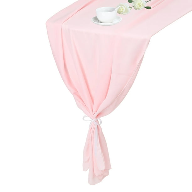 Camino de mesa de gasa rosa 27.5" x 118" Camino de mesa ligero y elegante Camino de mesa romántico y transparente