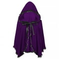 thumbnail image 3 of THDHVS shawl wraps for women,Poncho Shawl,Unisex Christmas Cape with Lace Trim and Velvet Fabric for Family Celebration Short Hooded Cloak Adds Festive Style To Your Holiday Wardrobe, 3 of 7