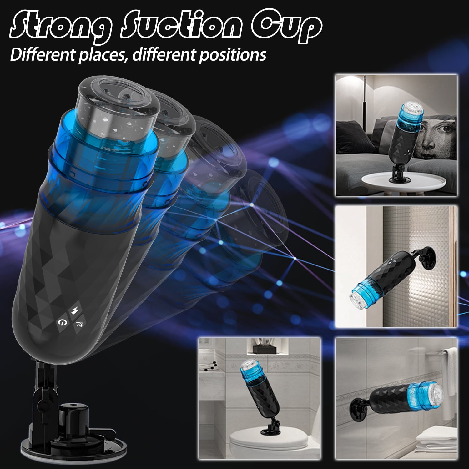 AYIYUN Male Masturbators Cup Sex Toys with Thrusting & Rotating Modes and  Suction Cup, 3D Textured Automatic Stroker Adult Toy for Men Self Pleasure  Sexual Masturbation