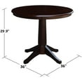 thumbnail image 2 of International Concepts K15-36RT-27B 36 in. Round Pedestal Dining Table - Mocha, 2 of 6