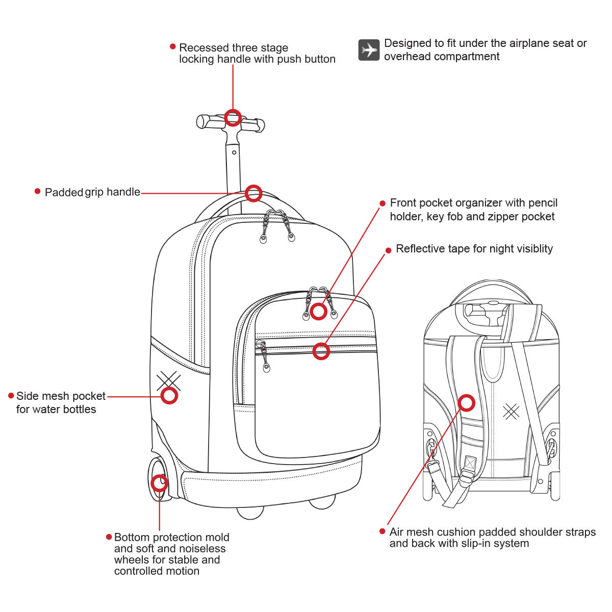 J World New York J World Sunrise Rolling Backpack Walmart Com Walmart Com