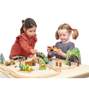 Tender Leaf Toys - Wild Pines Train Set - Stunning Wooden Lumberjack Style Toy Train Set for Age 3+