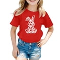 thumbnail image 5 of Easter Tops for Girls Fashion Loose Fit Blue Flowers Easter Cute Tshirt 2026 Kids Happy Easter Crew Neck Short Sleeve Tee Tops, 5 of 5