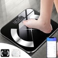 thumbnail image 1 of Báscula de baño digital con Bluetooth, capacidad de 180 kg, pantalla LED inteligente, compatibilidad con aplicaciones móviles, sensores de alta precisión, precisión de 0,1 kg, recargable por USB, 1 of 7