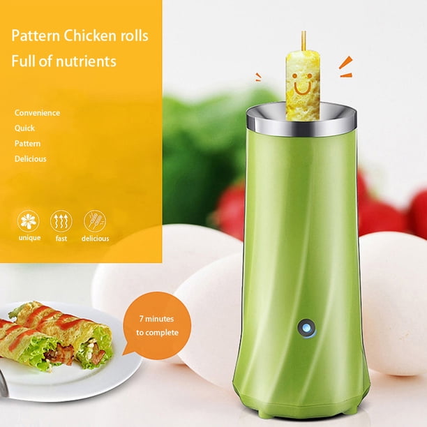 Máquina De Rollo De Huevo Máquina para hacer rollos de huevo Máquina para hacer salchichas de levantamiento automático Olla eléctrica para huevos (verde)