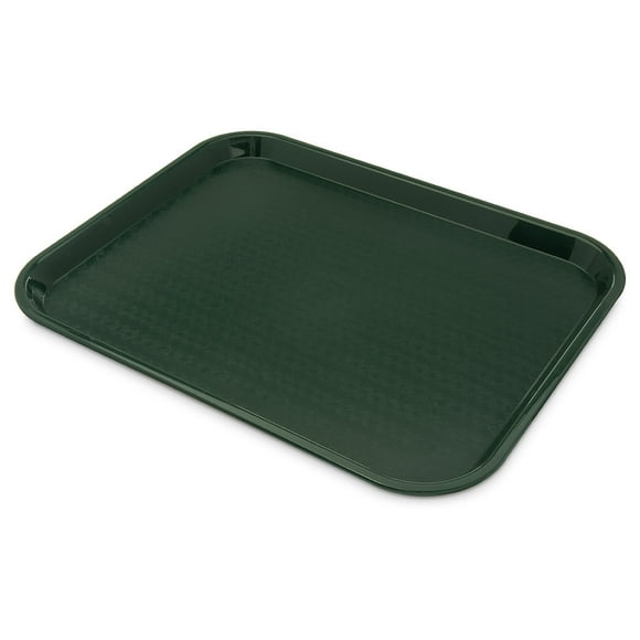 Carlisle CT141808 Plastic Cafeteria Tray - 17 4/5"L x 14"W, Forest Green- Case of 12
