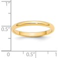 thumbnail image 3 of Solid 14k Yellow Gold 2.7mm Half Round Wedding Band Size 5 - Ring Size 5.0, 3 of 6
