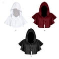 thumbnail image 4 of Bewildely Fiesta de Halloween Banquete Capucha Decoración Capa Mantón Decoración Adultos Medieval Cowl Hat Photo Prop Holiday Festival Accesorio Kits de decoración para fiestas Rojo Bewildely HA069098-02, 4 of 6