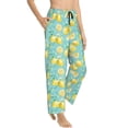 thumbnail image 2 of Naloa Yellow Lemon Print Women’s Ultra-Soft Comfy Pajama Lounge Pants with Pockets & Drawstring, 2 of 8