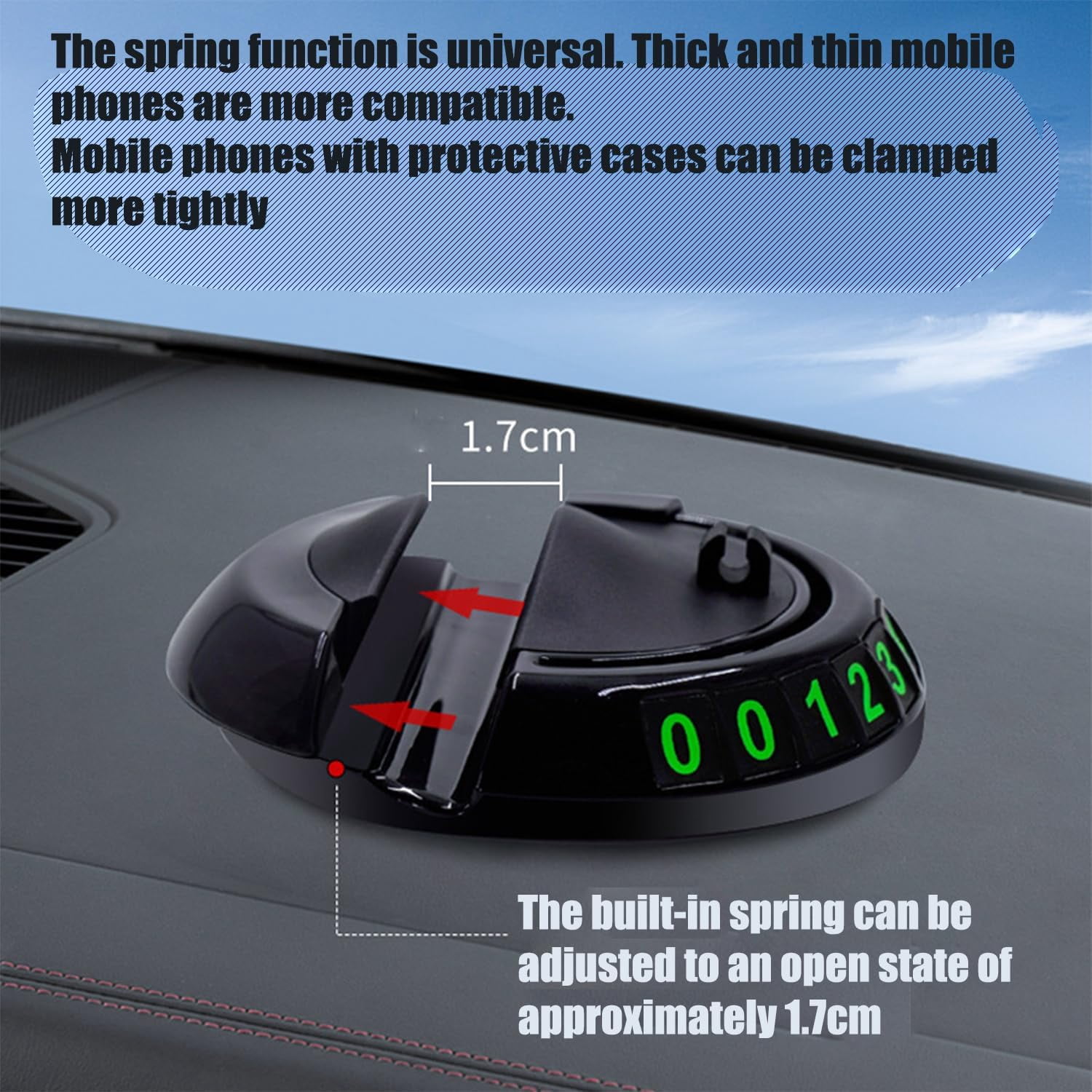 Multifunctional 4-in-1 Mobile Phone Stand On-Board Anti-Slip Pad, Anti-Slip, Durable with Temporary Parking Number (Set B)