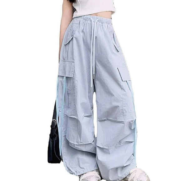 Girls Cargo Pants Drawstring Waist Casual Cargo Jogger Pants with Pocket Classic Fit Girls Joggers Y2k Kids Utility Pants 5-6 Years Girl Fashion