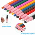 thumbnail image 3 of Uxcell 6.77'' x 0.33'' Peel-Off China Markers Grease Wax Pencils Wood for Glass Garments Vinyl Metal 12 Pcs Blue, 3 of 5