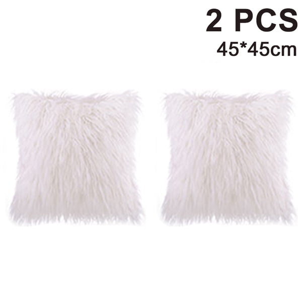 Fundas De Cojines Decorativos Suaves 45 X 45 Cm, Funda De Cojín Decorativo De Pelo Largo, Piel Sintética Decorativa, Funda De Cojín De Sofá, Funda De Cojín De Piel Sintética Fokelyi 2034649-1