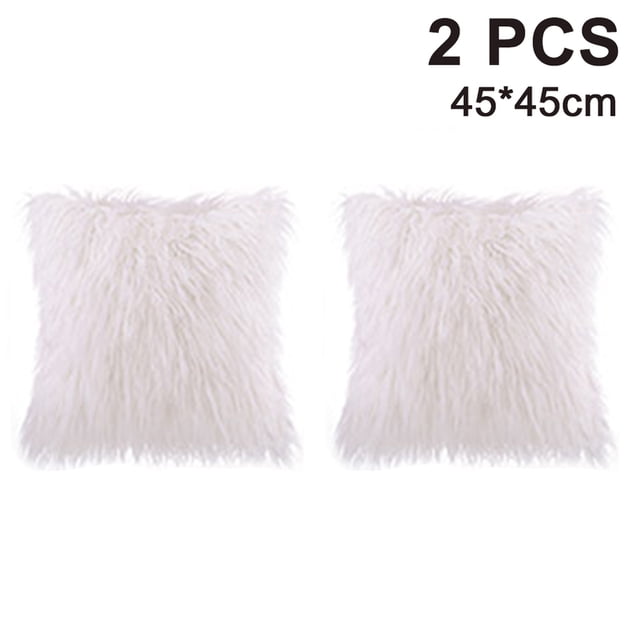 Fundas De Cojines Decorativos Suaves 45 X 45 Cm, Funda De Cojín Decorativo De Pelo Largo, Piel Sintética Decorativa, Funda De Cojín De Sofá, Funda De Cojín De Piel Sintética Ormromra 2034649-1