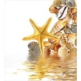 thumbnail image 3 of Seashells Duvet Cover Set, Shells and Starfish Reflection Water Golden Yellow Spa Clear Beach Theme, Decorative 3 Piece Bedding Set with 2 Pillow Shams, Calking Size, Earth Yellow Cream, by Ambesonne, 3 of 3