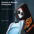 thumbnail image 5 of Apple iPhone 15 (6.1) / iPhone 14 (6.1) / iPhone 13 (6.1) - Licensed NCAA of Oklahoma State University Cowboys & Cowgirls Logo on Orange Textured Dual Layer Case, 5 of 5