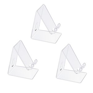 3Pcs Support de téléphone portable clair Acrylique Support de portable de téléphone pour bureau Porte-téléphone portable Accessoires Bureau