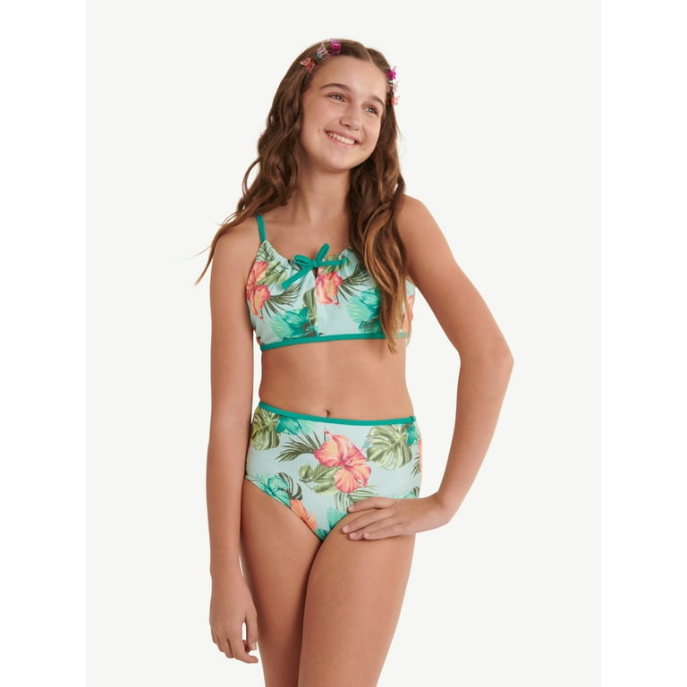 Justice Girls Tropical Bikini Swimsuit, 3-Piece, Sizes 5-18