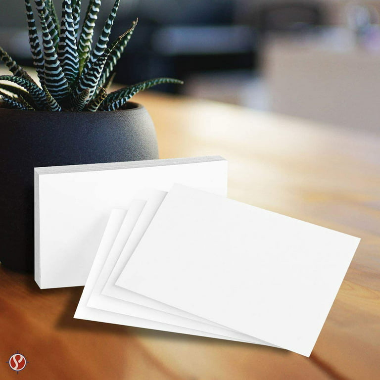 100 Pack White Blank Index Cards 4 x 6 plus 100 Pack Colored