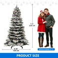 thumbnail image 4 of Dextrus 7.5 FT Prelit Flocked Layered Spruce Christmas Tree, Pre-Decorated  Artificial Pine Christmas Tree with 1278 Tips & 550 Lights, Remote Control,11 Light Modes, White Flocked, 4 of 12