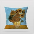 thumbnail image 2 of 3S Brother'S World Classic Art Masterpiece Series Set Of 4 Hidden Zipper Cushion Covers Vincent Van Gogh Self Sunflowers - 12" to 30" Sizes Art Home Décor Printed On Both Sides Each Size (30"Wx30"L), 2 of 6