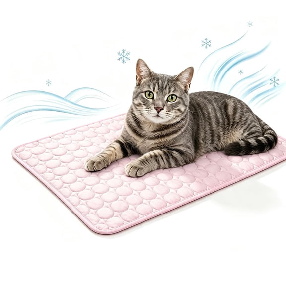 Selvela Cooling Mat For Cats, Selvela Breathable Ice Silk Cat Mat For Summer, Self Cooling Pet Pad With Non Slip Bottom, Machine Washable Sleeping Mat For Cats And Dogs Indoor Outdoor Use
