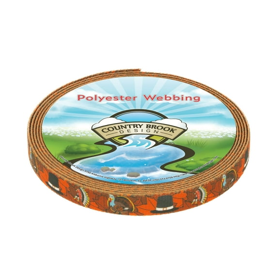 Country Brook Design - Thanksgiving Tradition Polyester Webbing (5/8 Inch, 10 Yards)